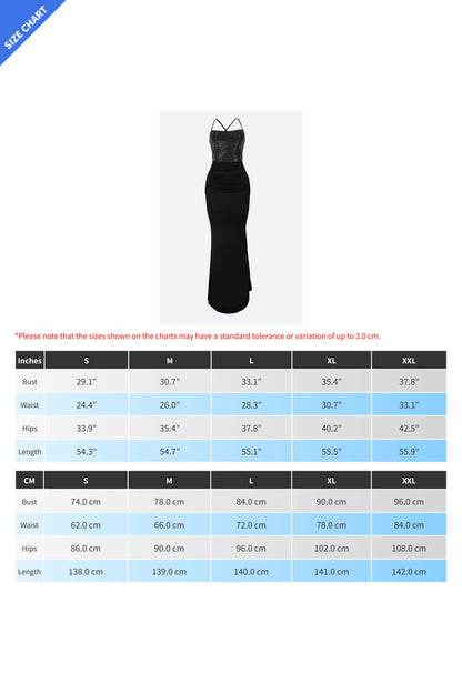Rhinestone Lace-Up Cutout Mermaid Dress