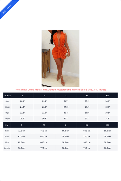 Plunging Halter Ruched Cutout Mini Dress
