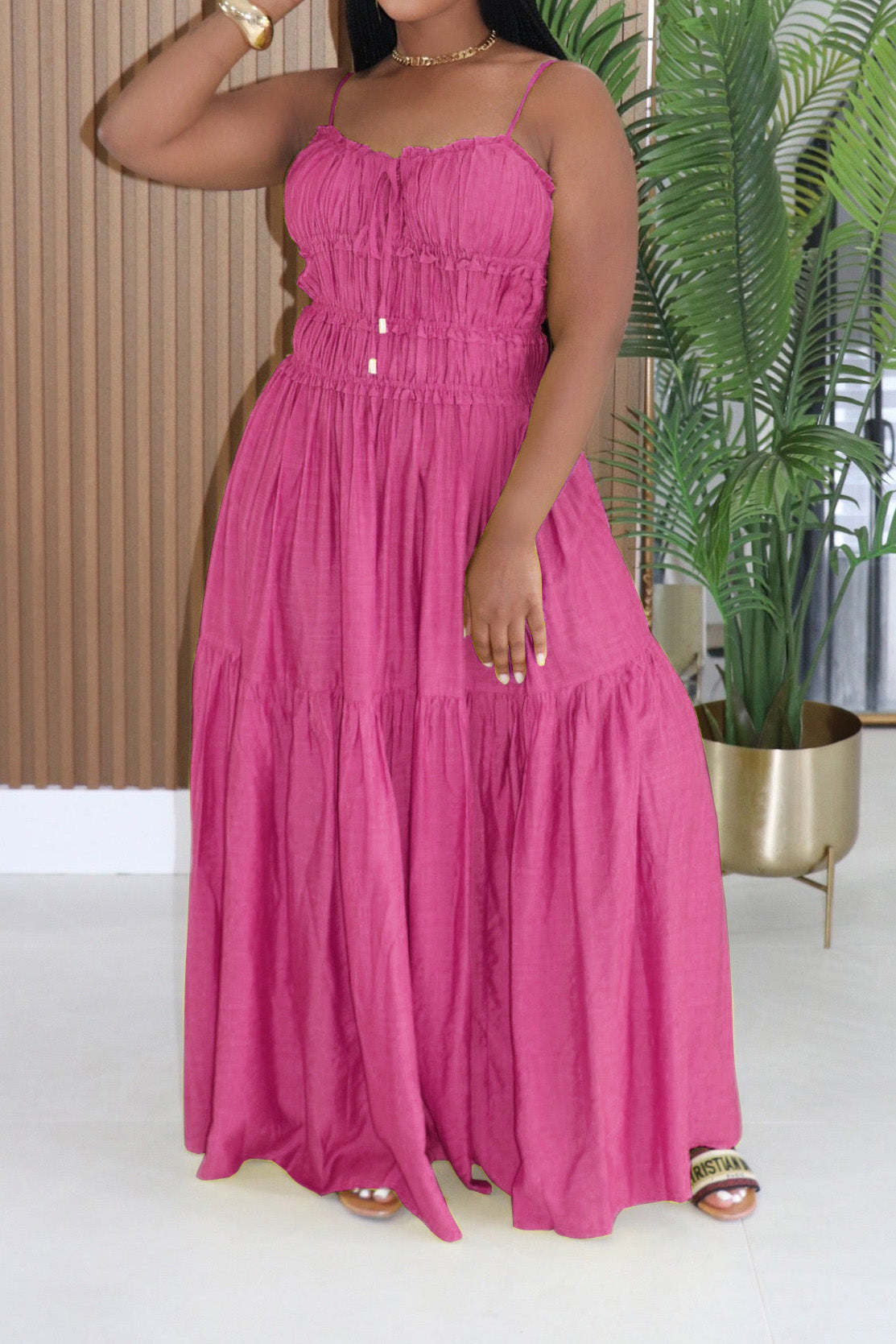 Smocked Tiered Boho Maxi Dress
