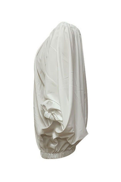 Solid Off-The-Shoulder Bubble Hem Mini Dress