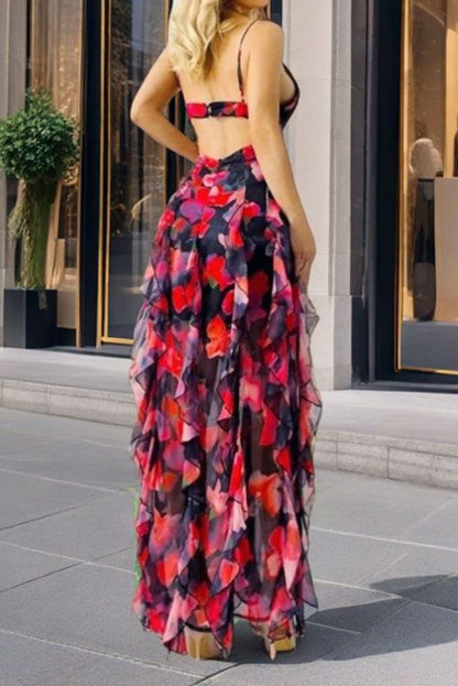 Ruffle Sheer Maxi Dress