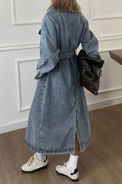 Double-Breasted Denim Trench