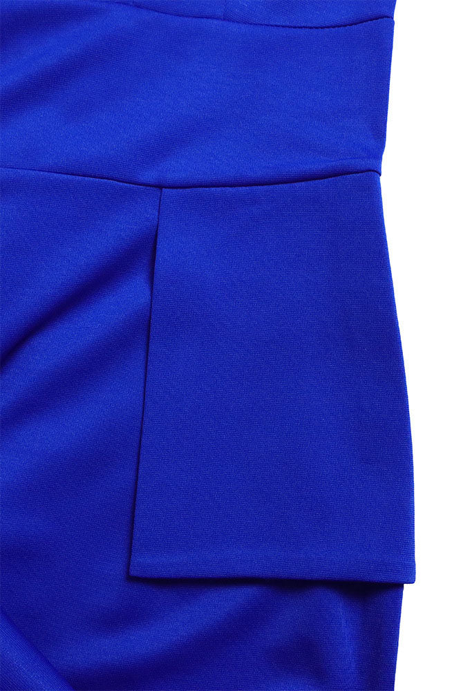 V-Neck Patchwork One-Step Skirt Dress