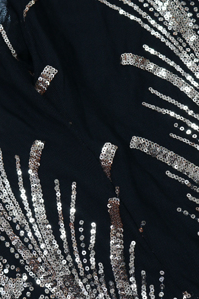 Sequin Lantern Sleeve Party Jumpsuit