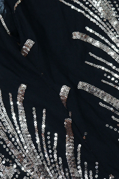 Sequin Lantern Sleeve Party Jumpsuit