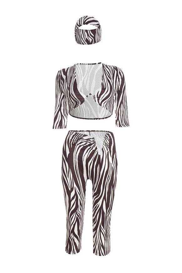 Abstract Print U-Bar Capri Set
