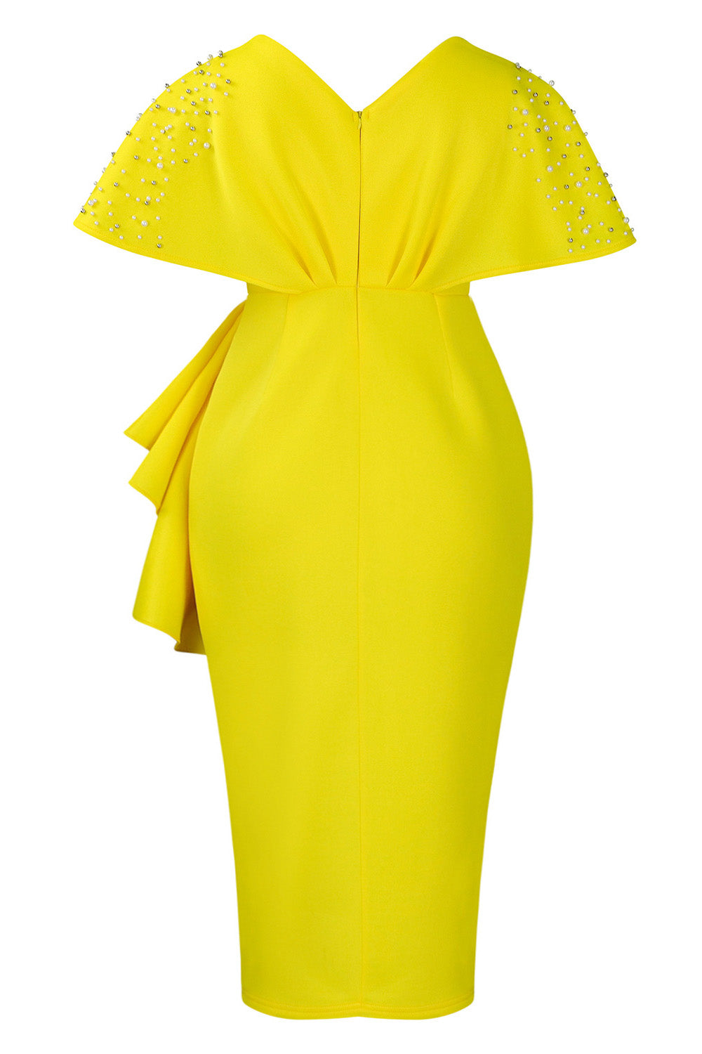 Beaded Ruffled Split Party Dress