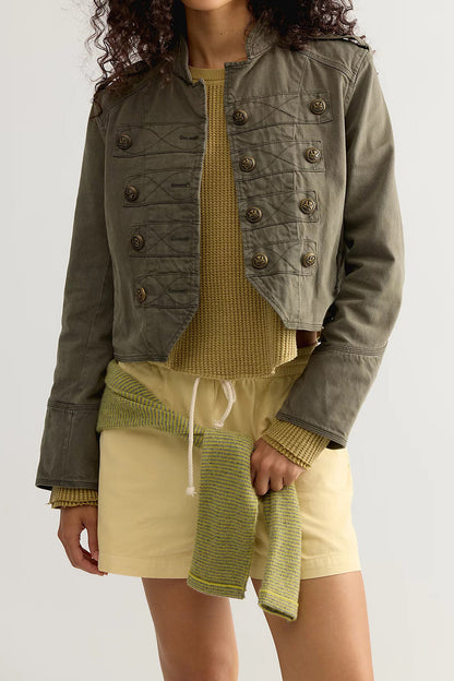 Cropped Vintage Military Band Jacket