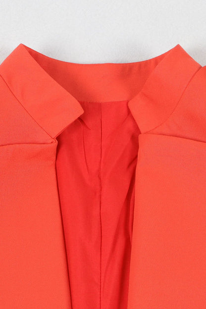 Solid Color Notch Lapel Long Suit Two-Piece Set