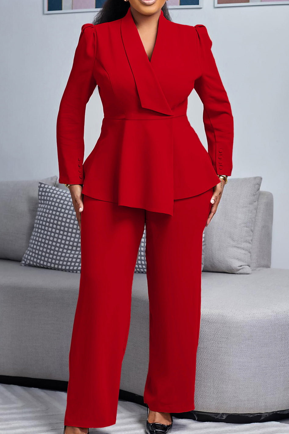 Lapel Blazer & Pants Set