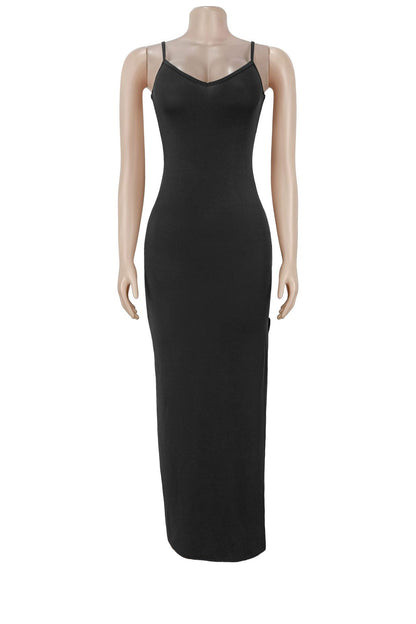 Beaded High-Neck Ruched Mesh Maxi Dress