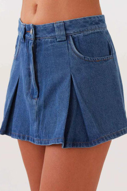 Denim Vest Skirt Sets