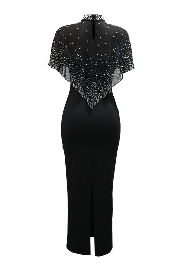 Beaded O Neck Solid Color Two Piece Set