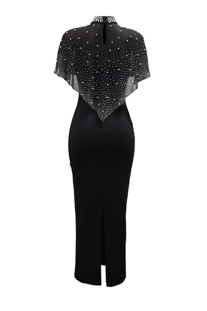 Beaded O Neck Solid Color Two Piece Set