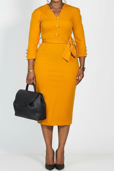 Elegant V-Neck Bodycon Maxi Dress
