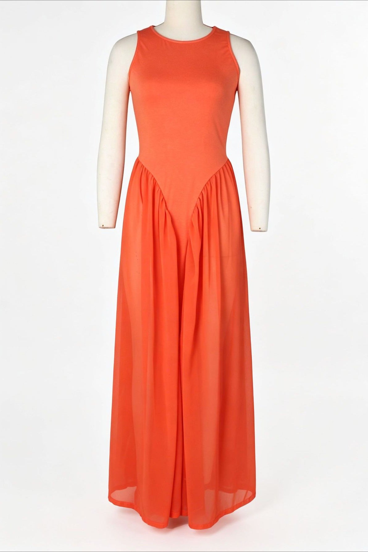 Spliced Chiffon Pleated Maxi Dress