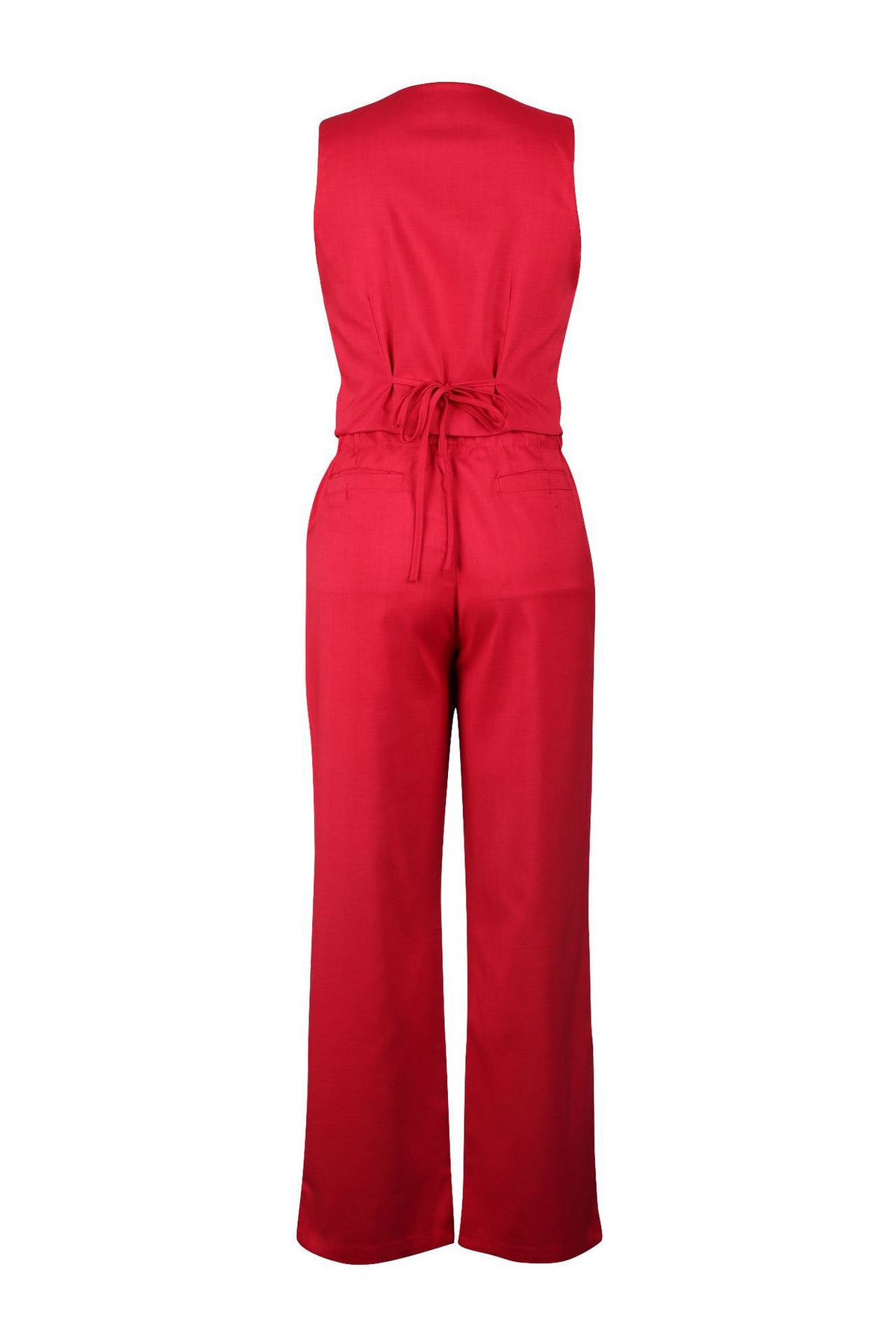 Linen Sleeveless Suit Set for Work Office