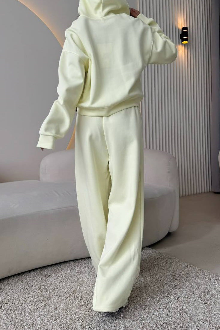 Hooded Zip Sweatshirt & Drawstring Pants Set