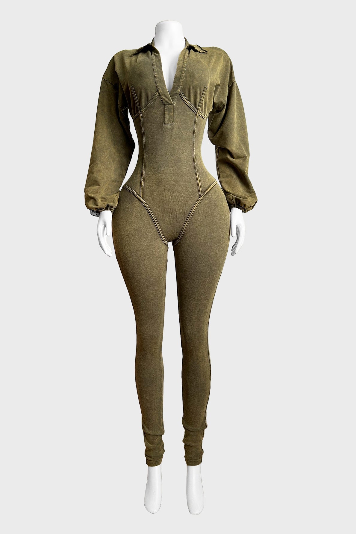 Mineral Washed Corset Jumpsuit