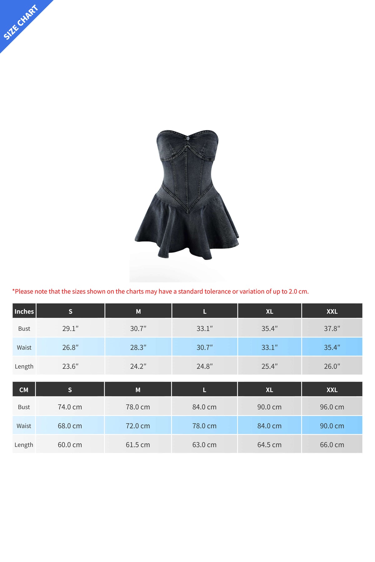 Denim Corset Flared Mini Dress