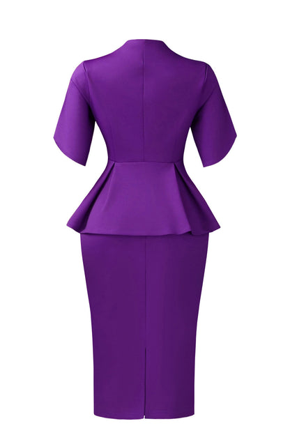 Elegant Peplum Top & Pencil Skirt Set