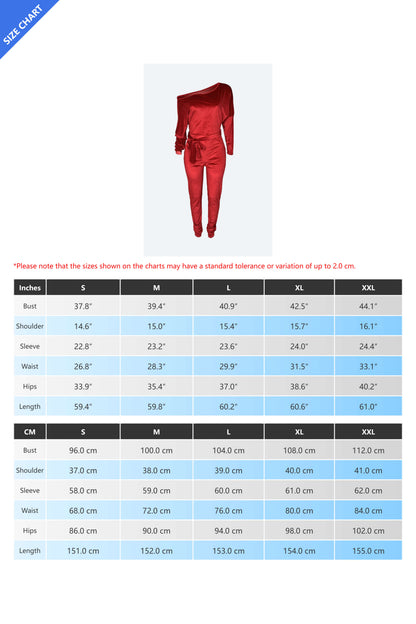 Velvet One Shoulder Jumpsuit
