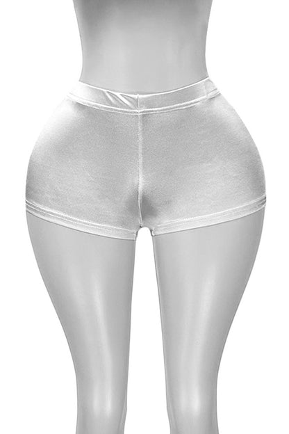 Shiny Satin Bodycon Mini Shorts