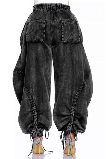 Denim Pocket Cargo Jeans