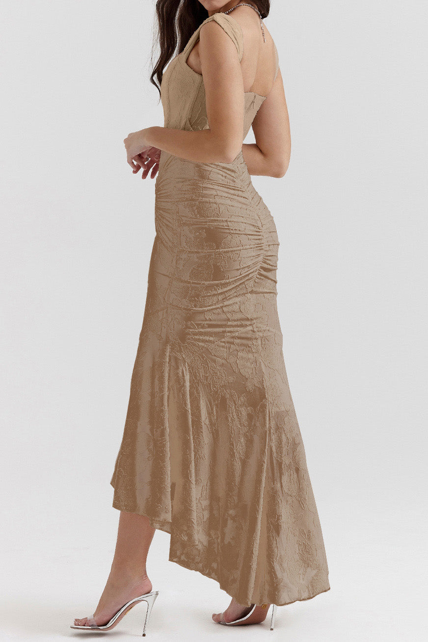 Boned Corset Mermaid Bodycon Maxi Dress