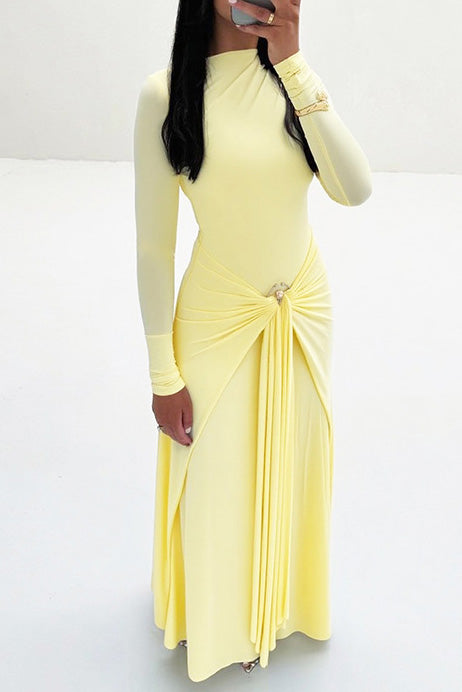 Twist Knot Ring Detail Maxi Dress