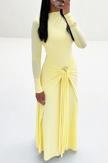 Twist Knot Ring Detail Maxi Dress