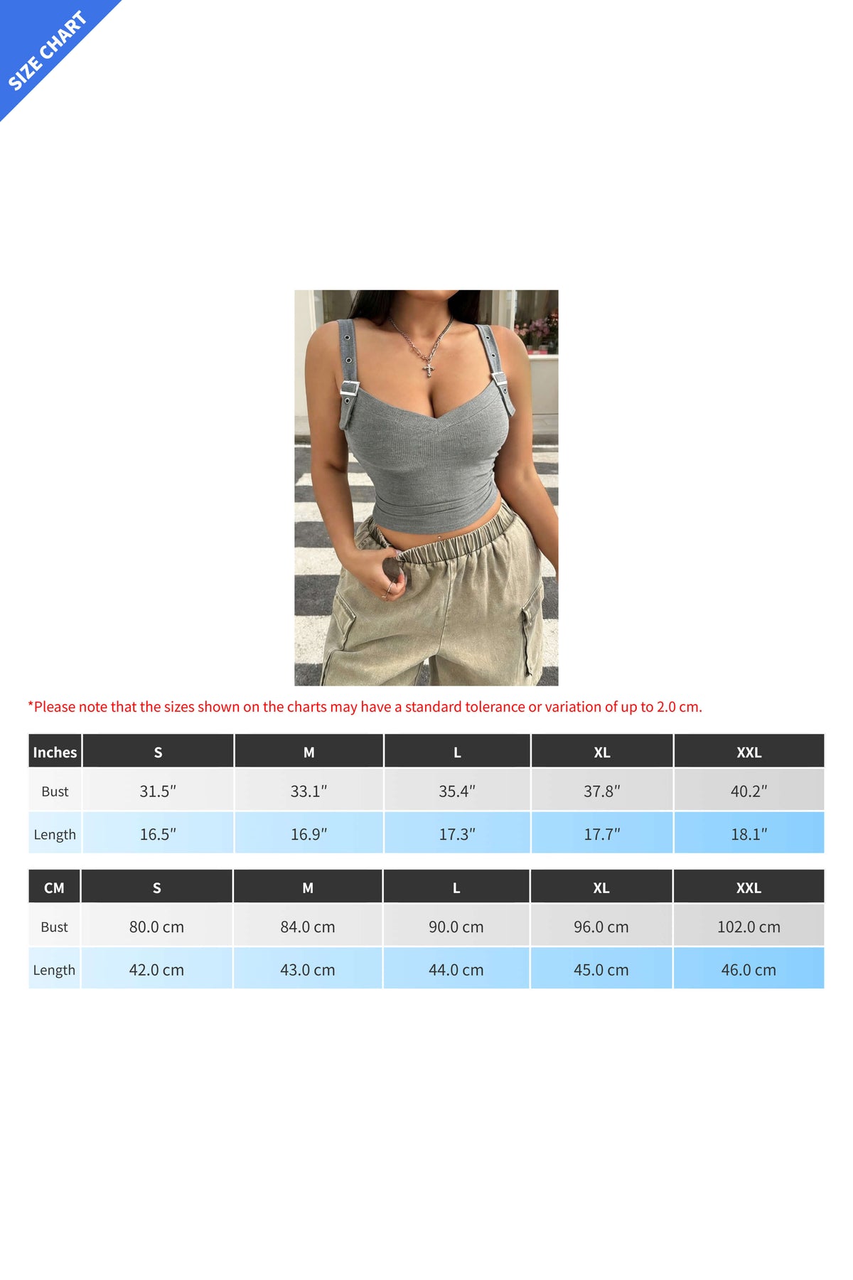 Buckle Moto Strap V-Neck Ribbed Cami Top