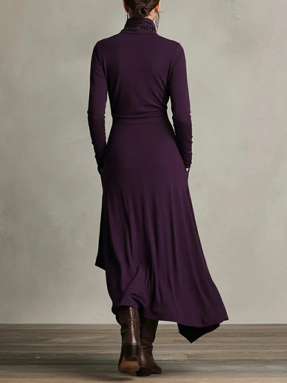Bohemian Turtleneck Maxi Dress