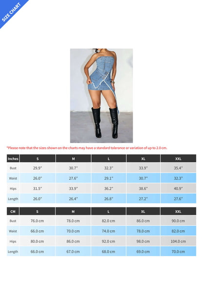 Asymmetrical Reworked Denim Mini Dress