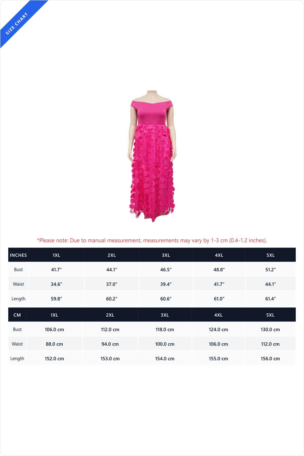 Plus Size Off Shoulder 3D Floral Maxi Dress