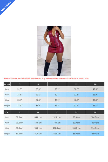 PU Halter Neck Stretch Mini Dress