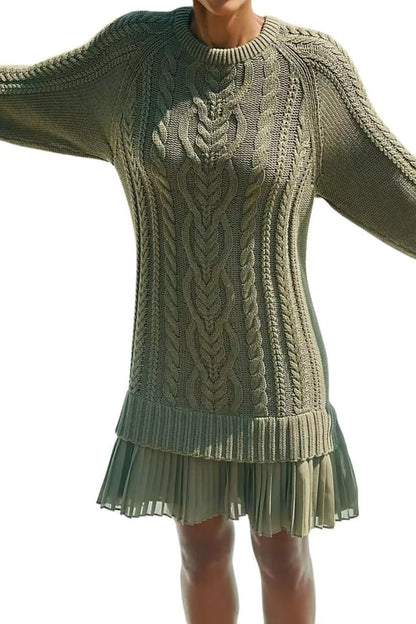 Casual Twist Sweater Mini Dress