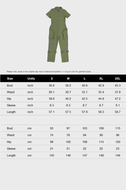 Zipper Cargo Jumpsuit