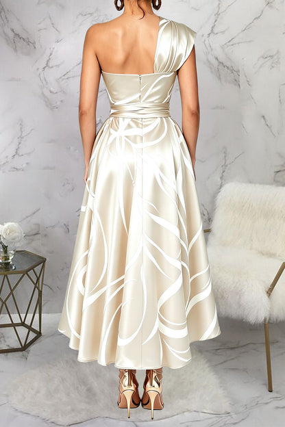 Abstract Asymmetric Maxi Dress