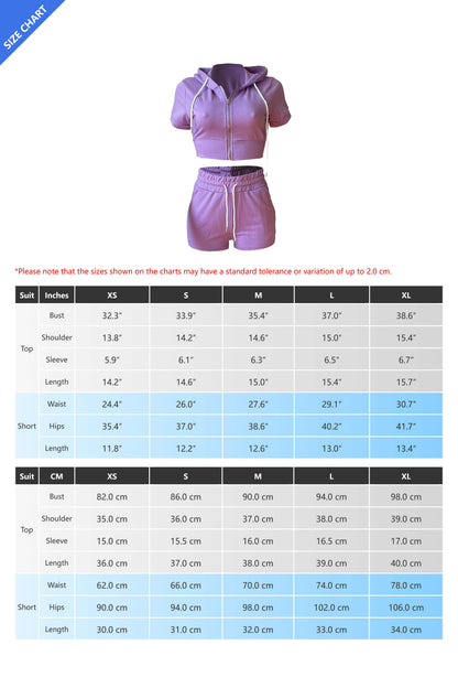 Crop Top Hoodie Short Set