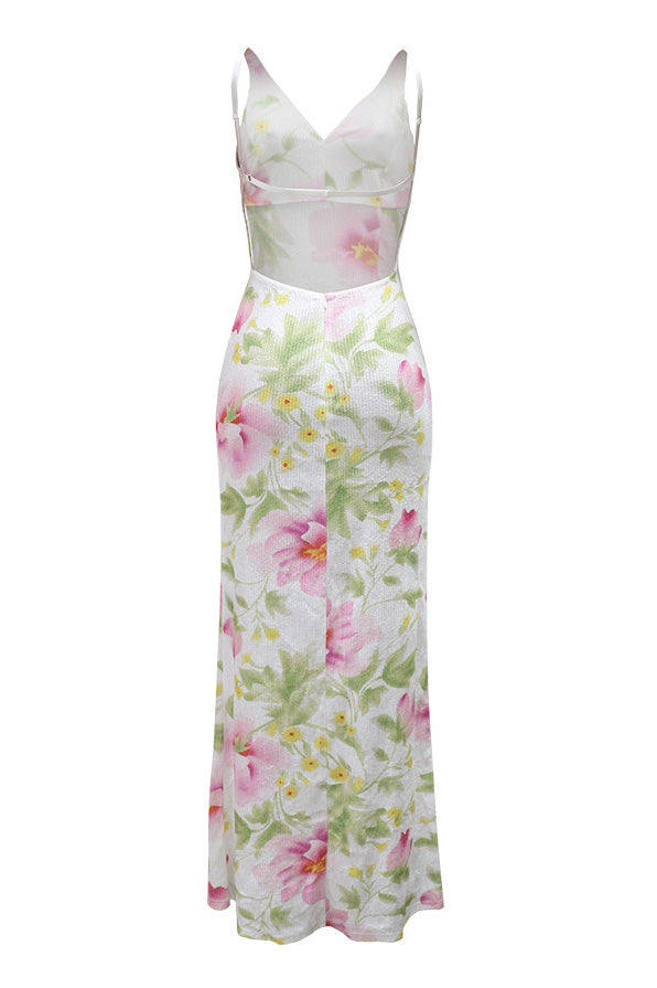 Blossom Sequin Floral Maxi Dress