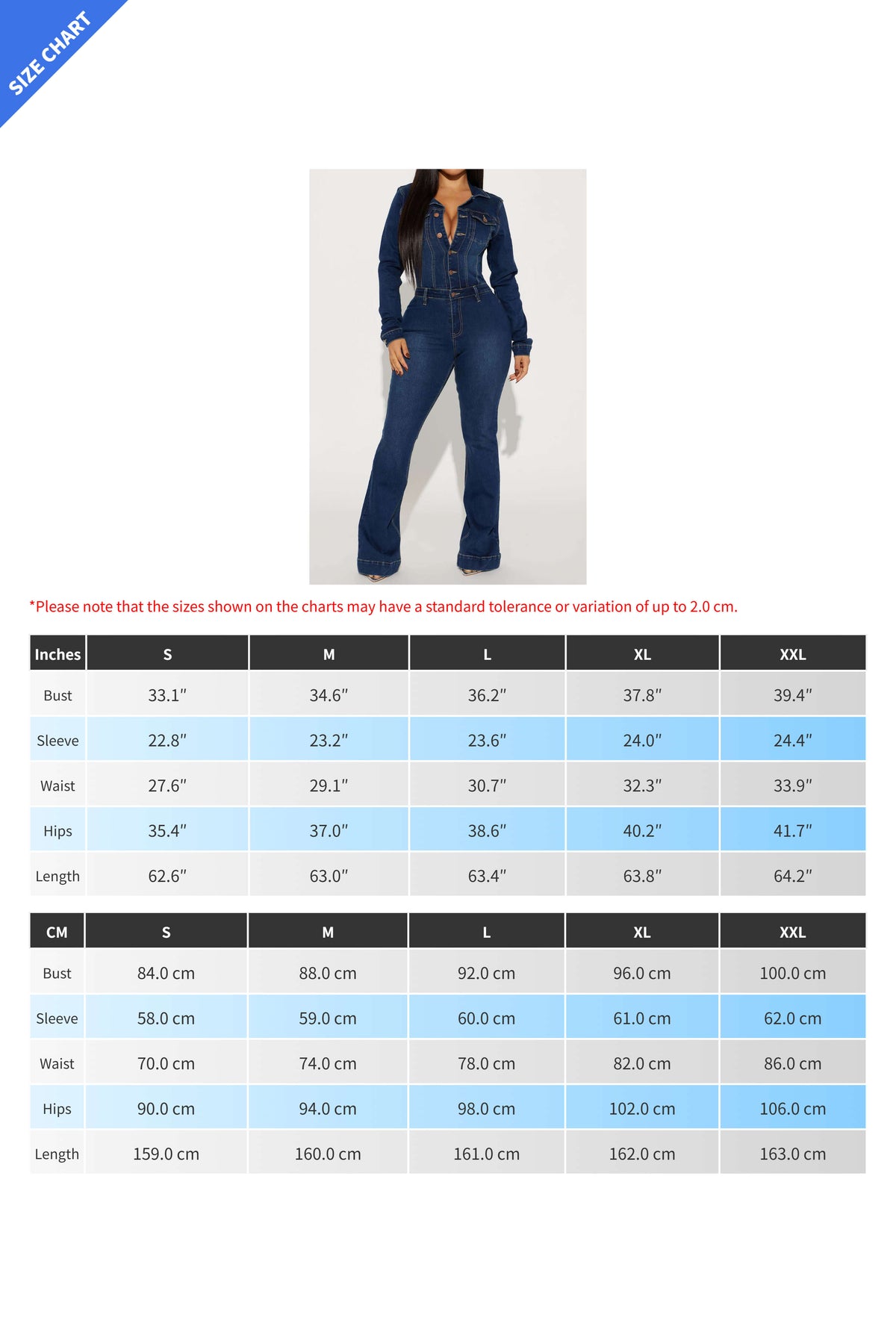 Stretch Washed Denim Jumpsuit