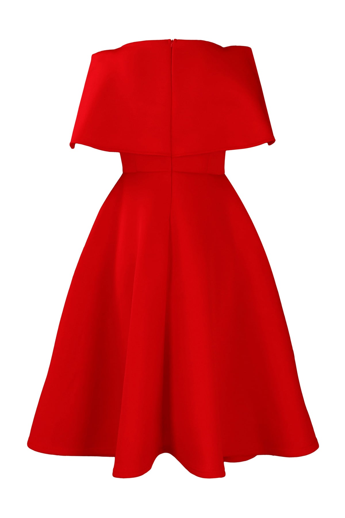Off-Shoulder Ruffle Fit & Flare Midi Dress