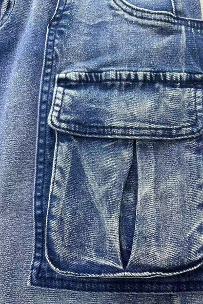 Retro Cargo Denim Shorts