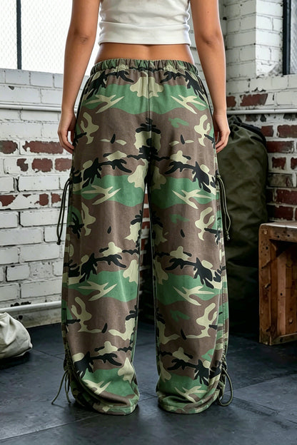 Oversized Drawstring Parachute Pants