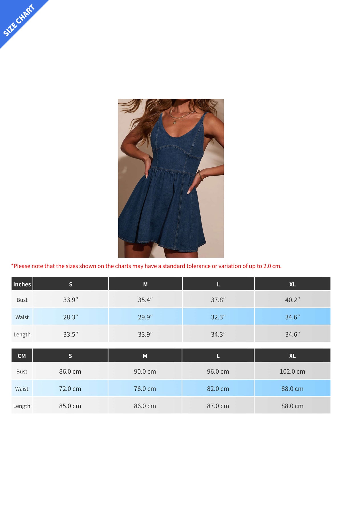 Spaghetti Strap High Waist Denim Flare Dress