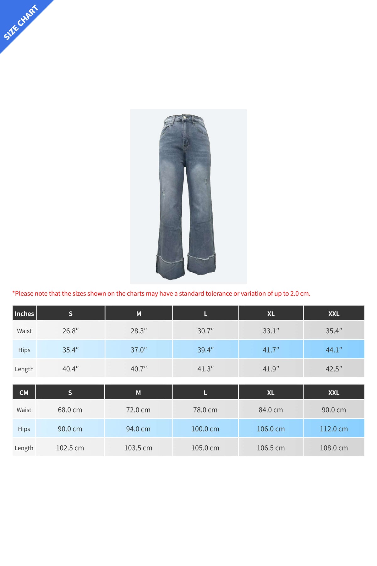 Wide Cuffed Straight Jeans