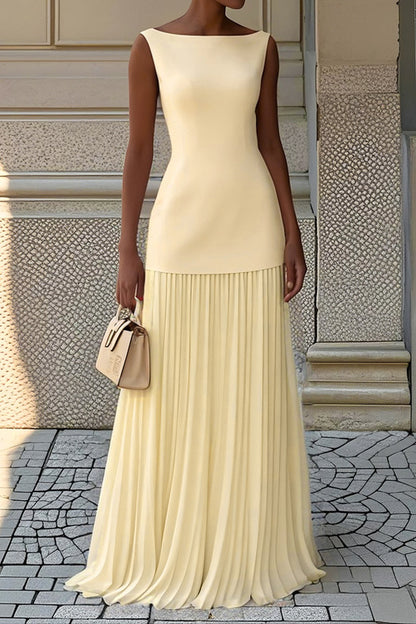 Solid Sleeveless Top & Pleated Skirt Set