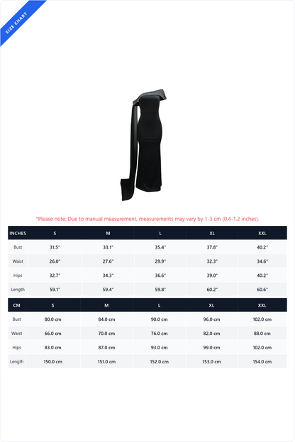 Rhinestone Cape One Shoulder Maxi Dress