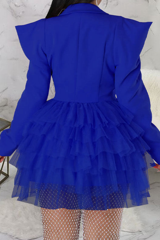 Statement Shoulder Tulle Blazer Dress